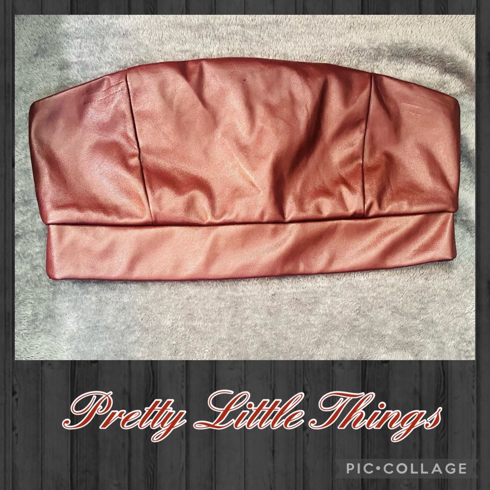Pretty Little Things Size 6 Faux Leather Tube Top